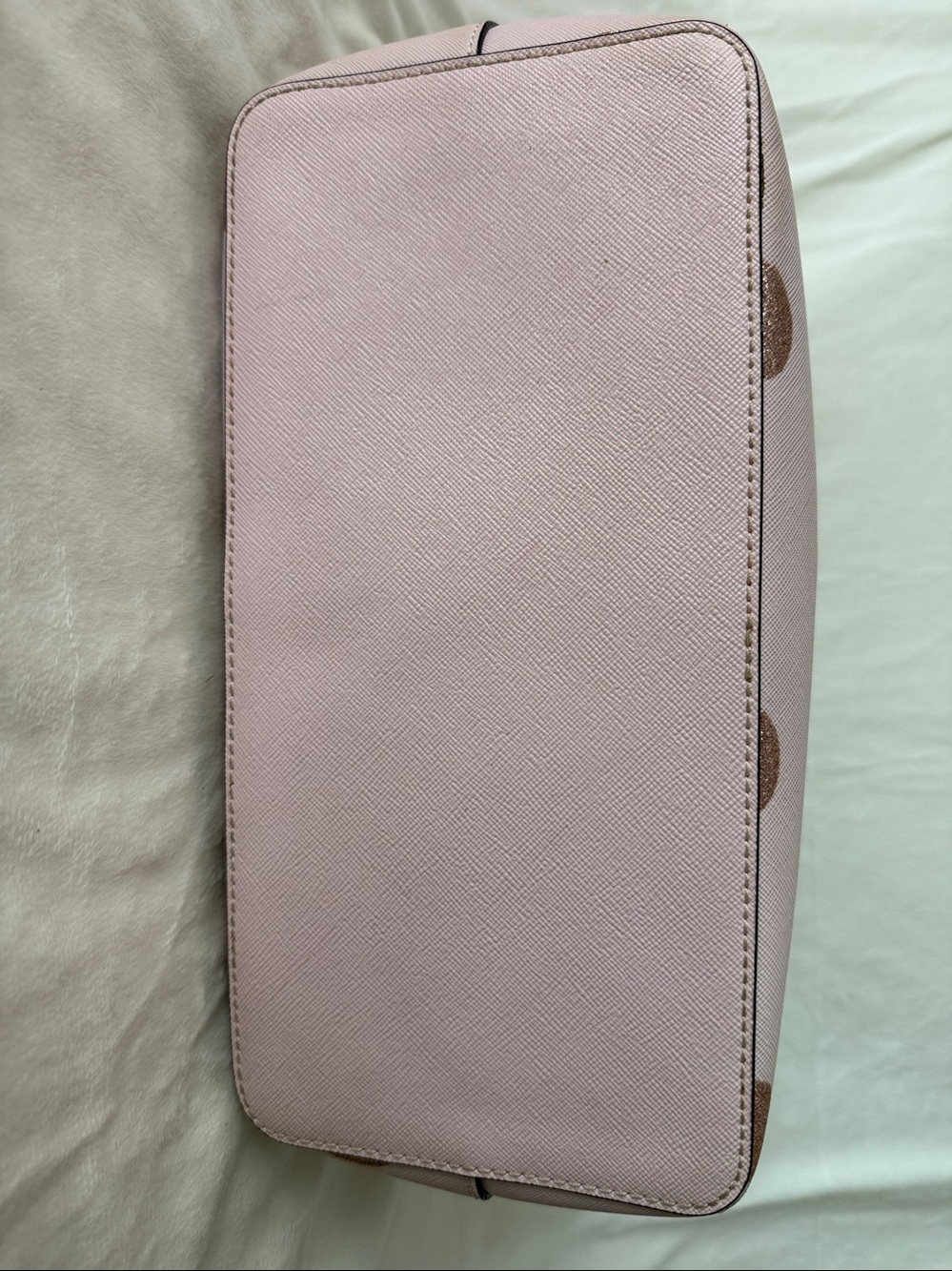 Kate Spade Polka Dot Tote Bag White Gold Large Shoulder Purse Cute Classic - Picture 3 of 10
